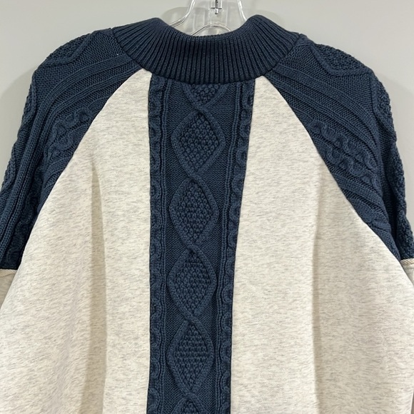 POL - Navy/Cream Knit Pullover - cable knit, L - Picture 7 of 8